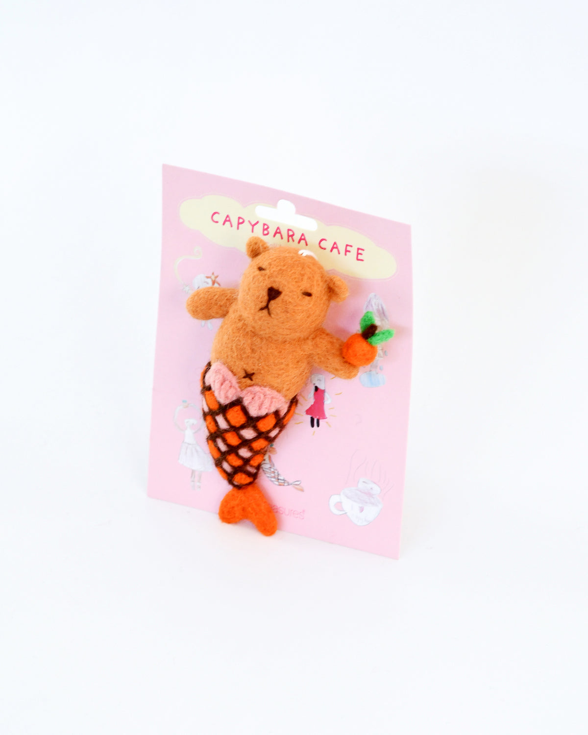 Felt Capybara Cafe Mermaid Ornament