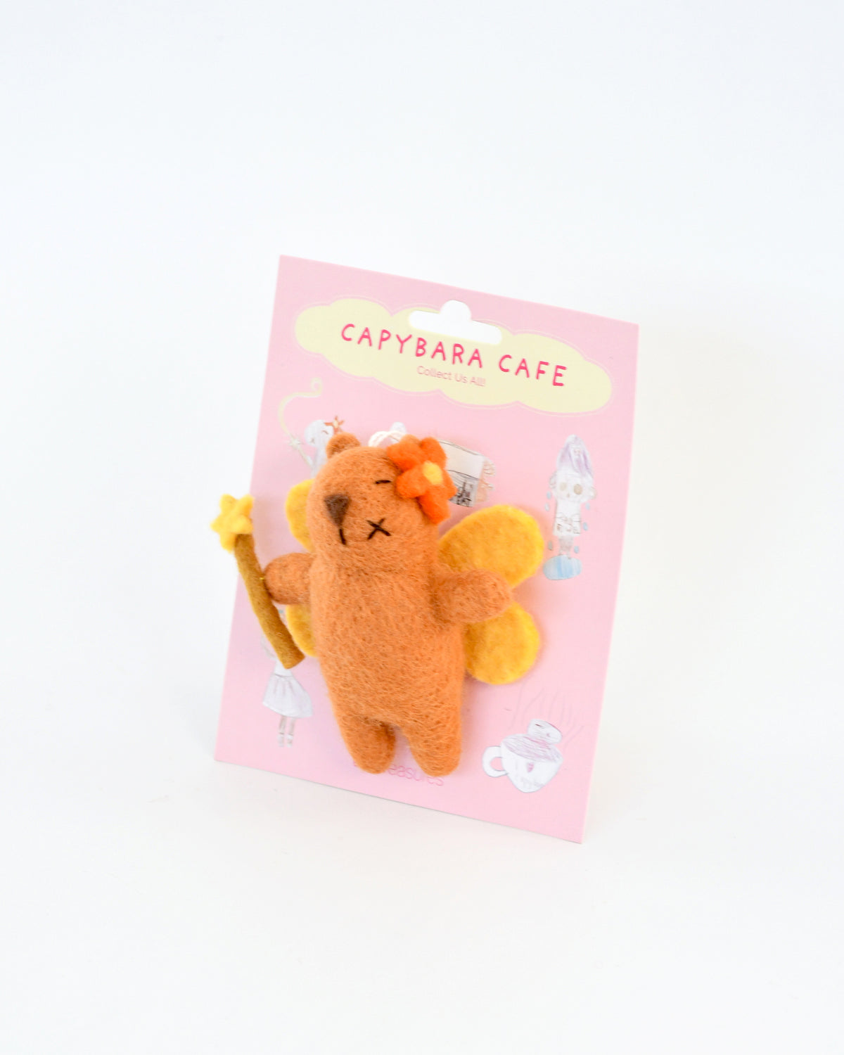 Felt Capybara Cafe Fairy Ornament
