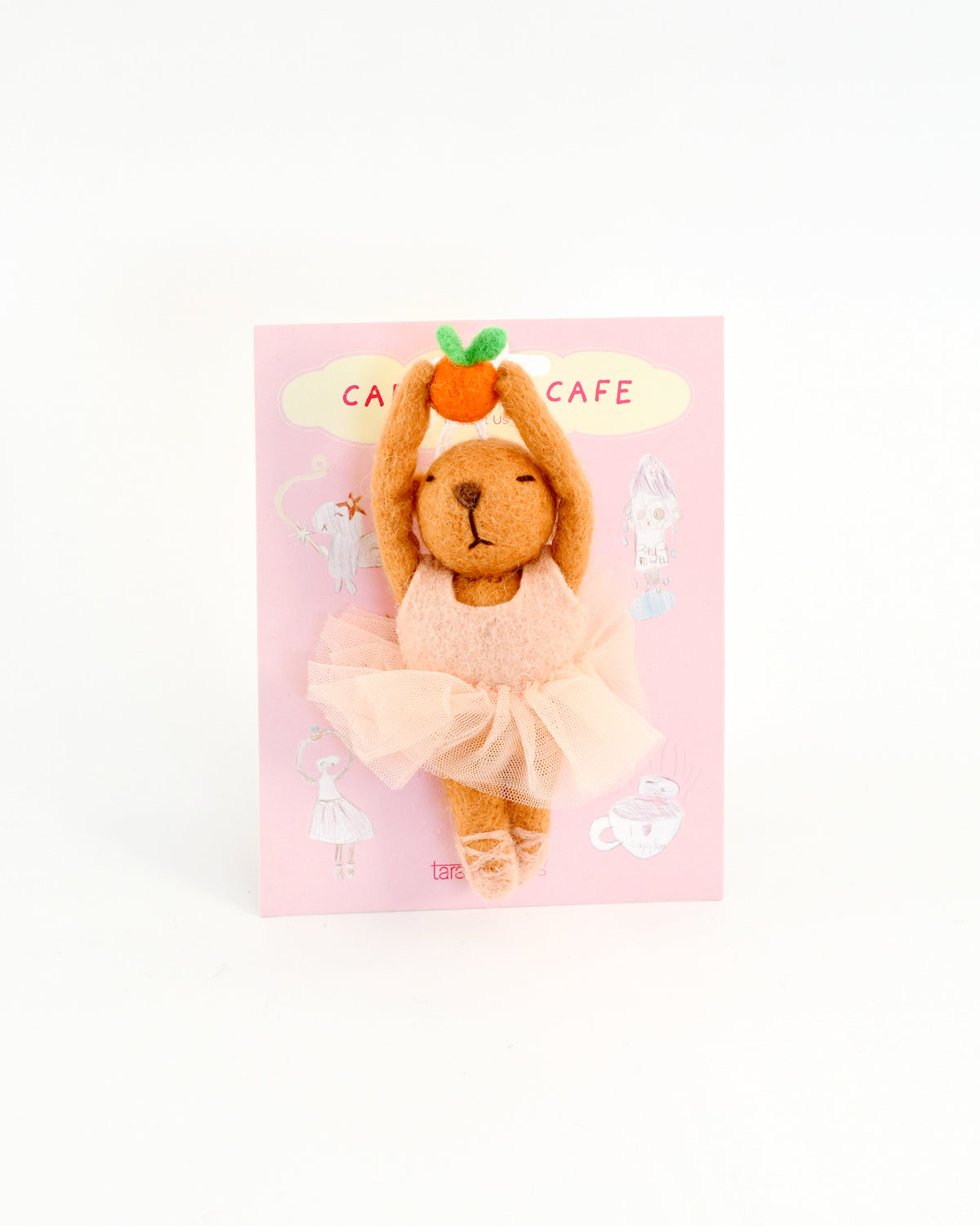 Felt Capybara Cafe Ballerina Ornament
