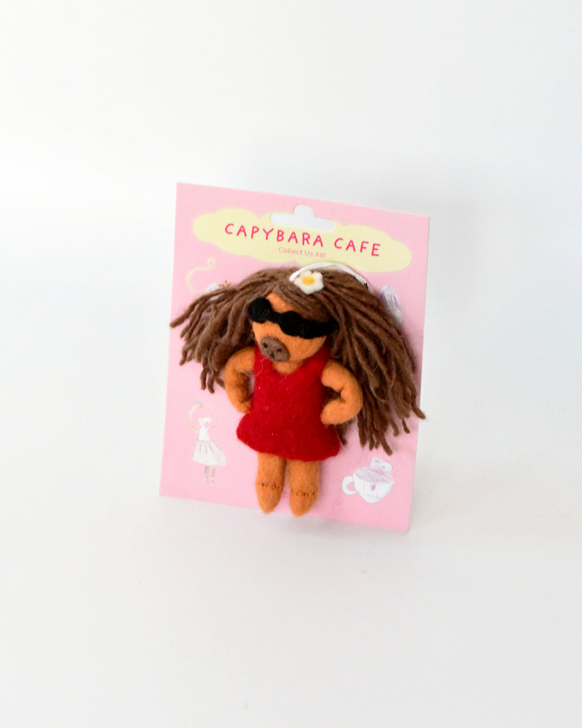 Felt Capybara Cafe Fashionista Ornament
