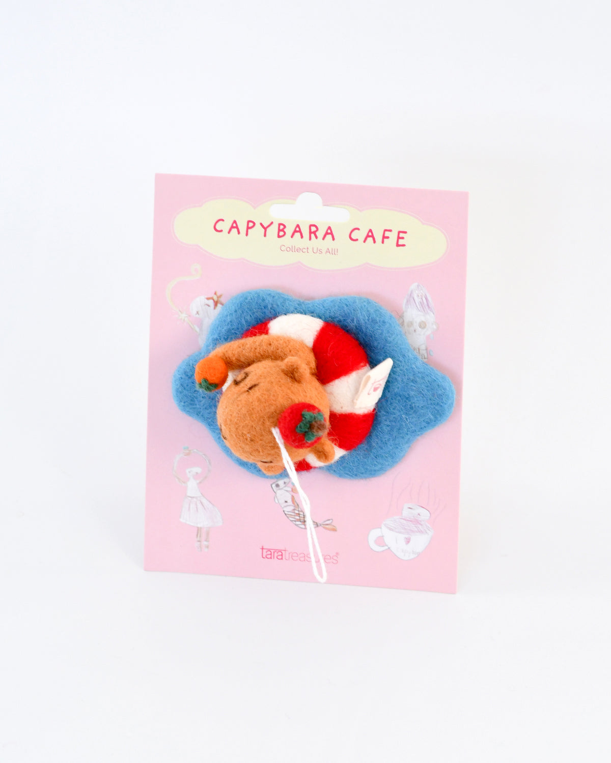 Felt Swimming Capybara Cafe Ornament
