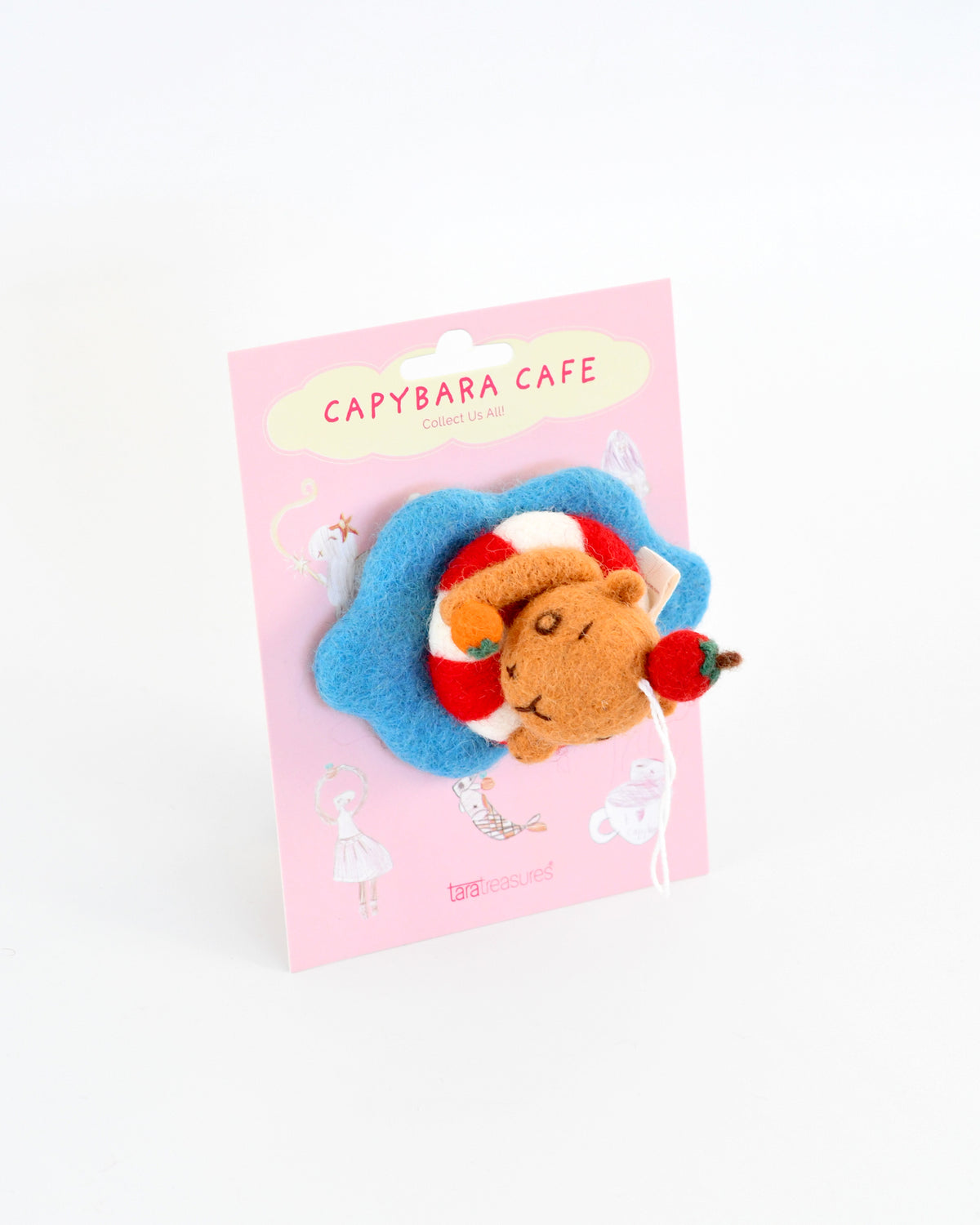 Felt Swimming Capybara Cafe Ornament