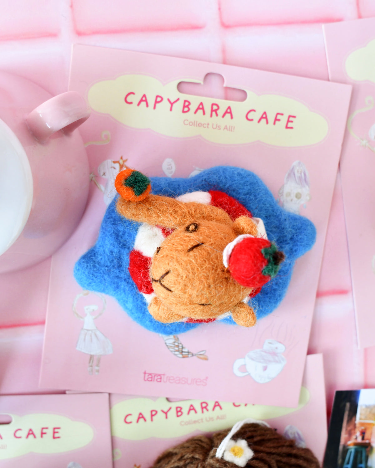Felt Swimming Capybara Cafe Ornament