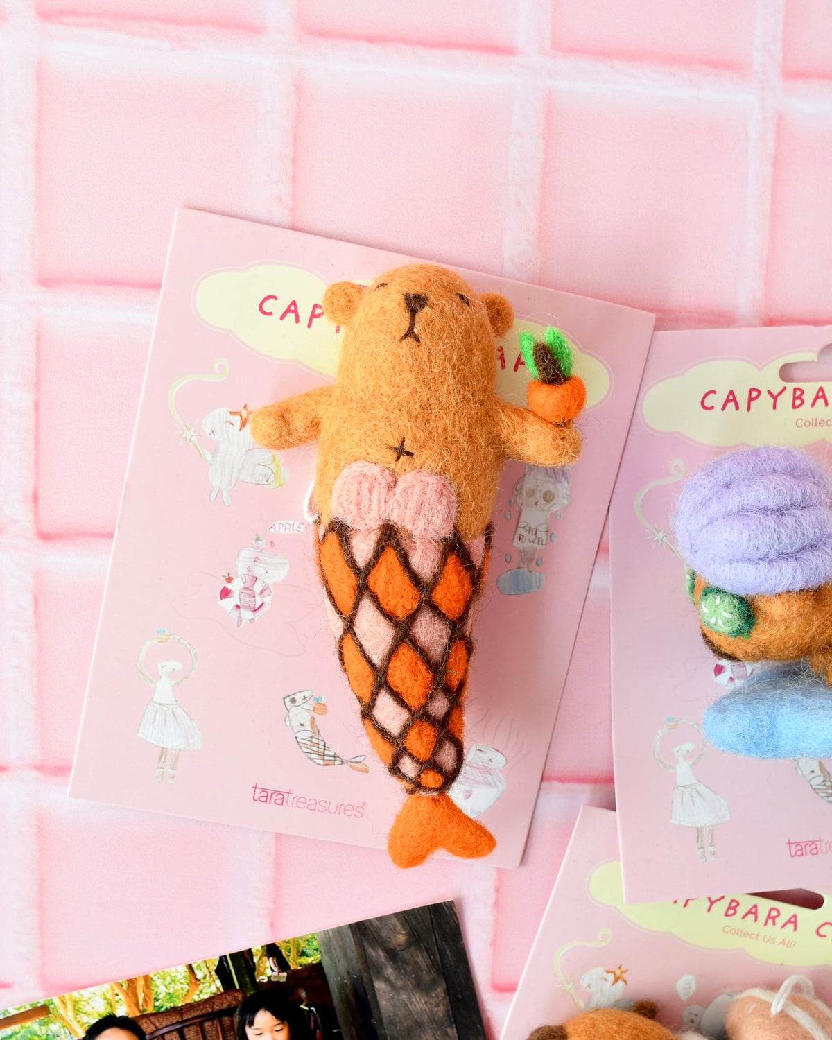 Felt Capybara Cafe Mermaid Ornament