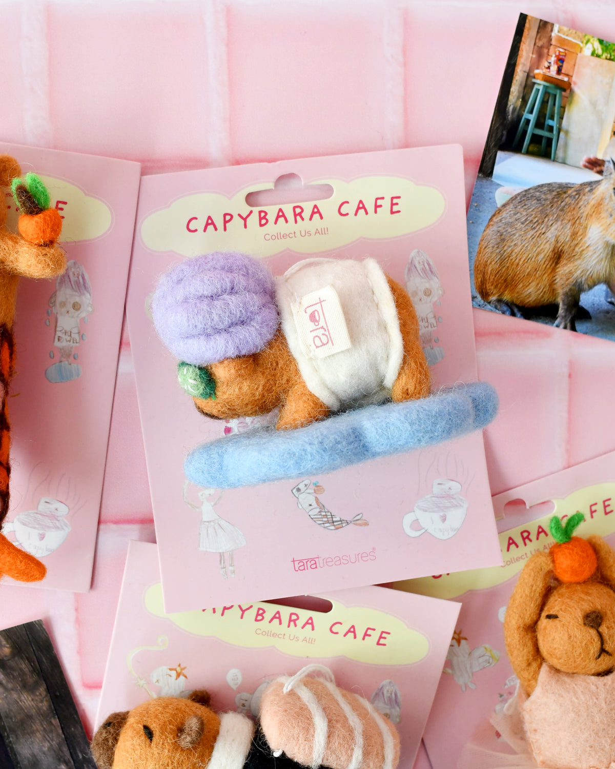 Felt Capybara Cafe Spa Ornament