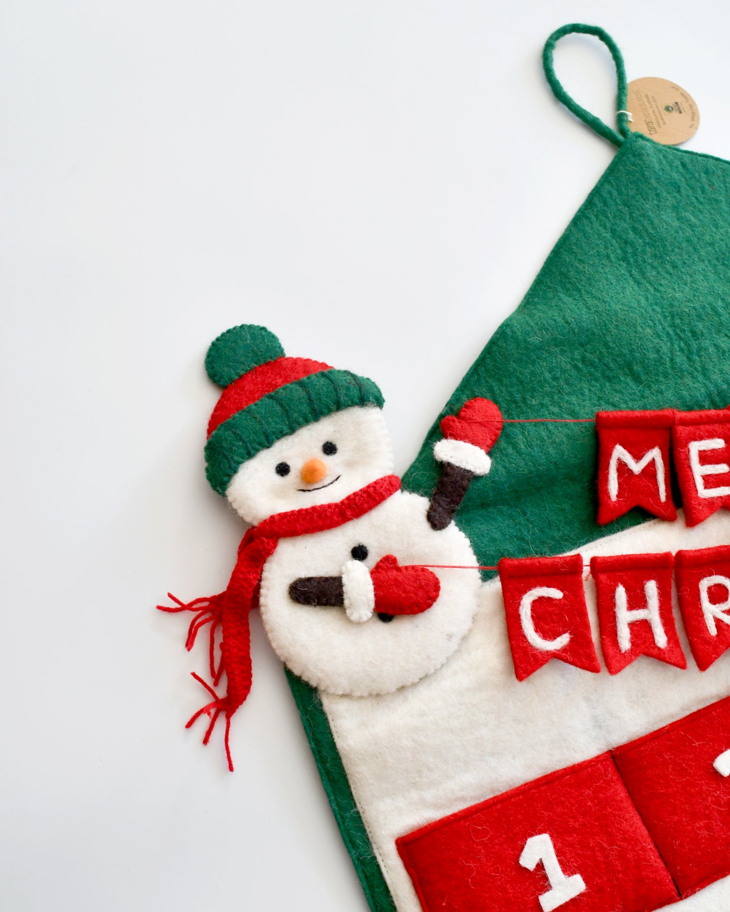 Felt Christmas Advent Calendar with Snowman and Santa