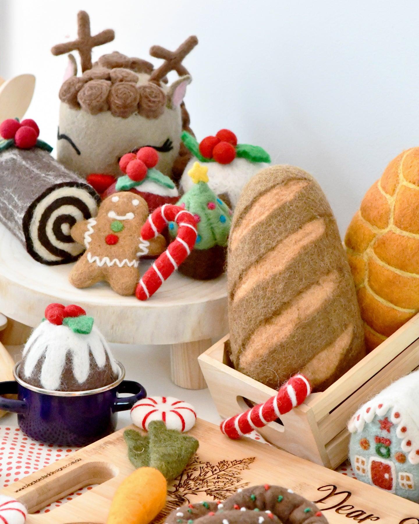 Felt Christmas Yule Log Cake - Tara Treasures