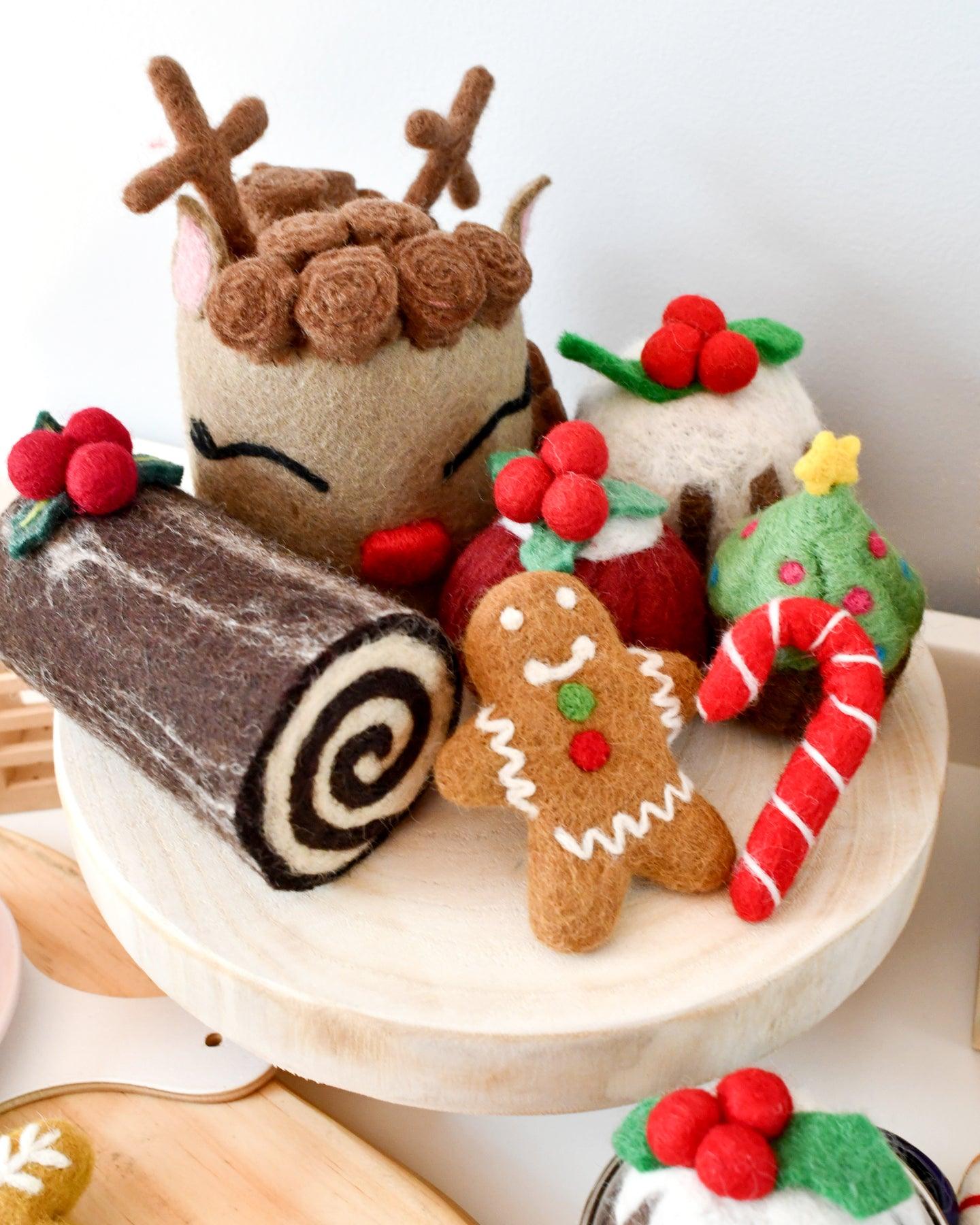 Felt Christmas Yule Log Cake - Tara Treasures