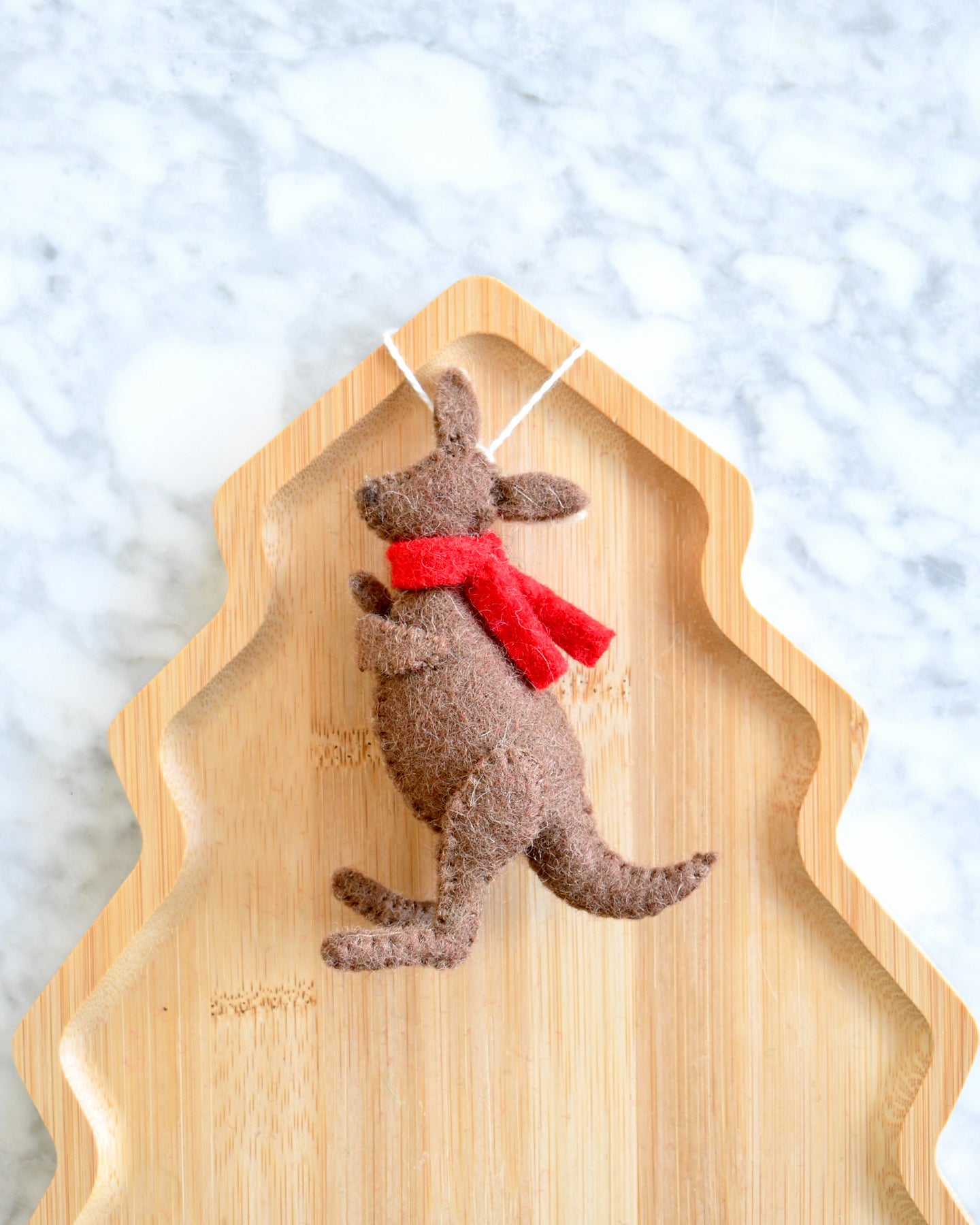 Felt Christmas Kangaroo with Joey Ornament