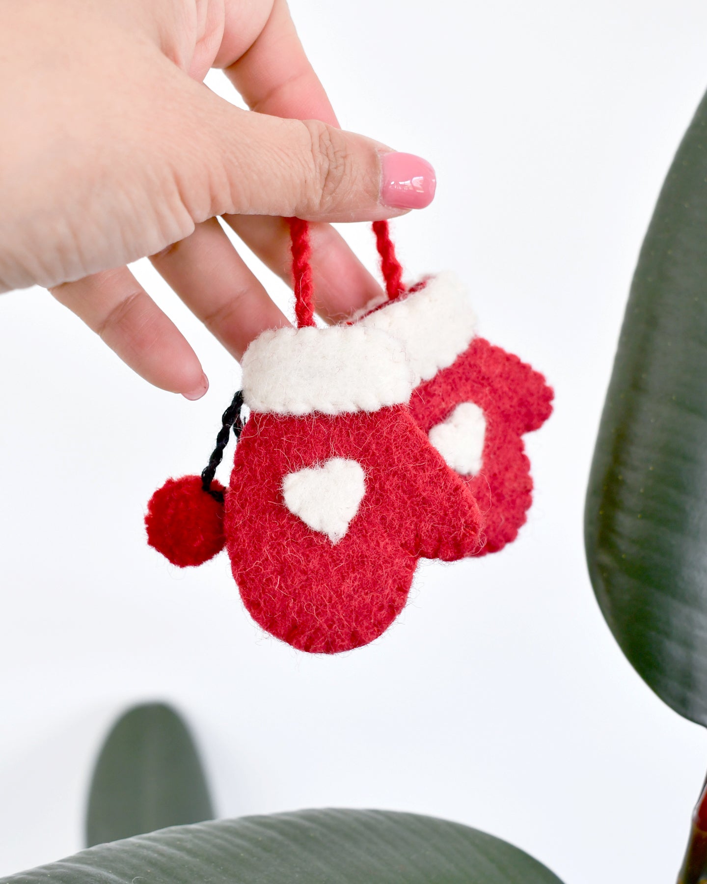 Felt Christmas Mittens Ornament