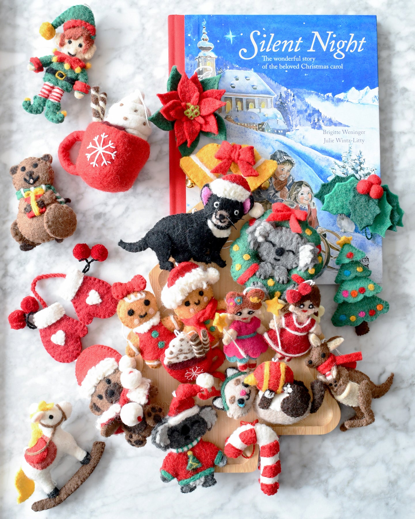 Felt Christmas Poinsettia Flower Ornament