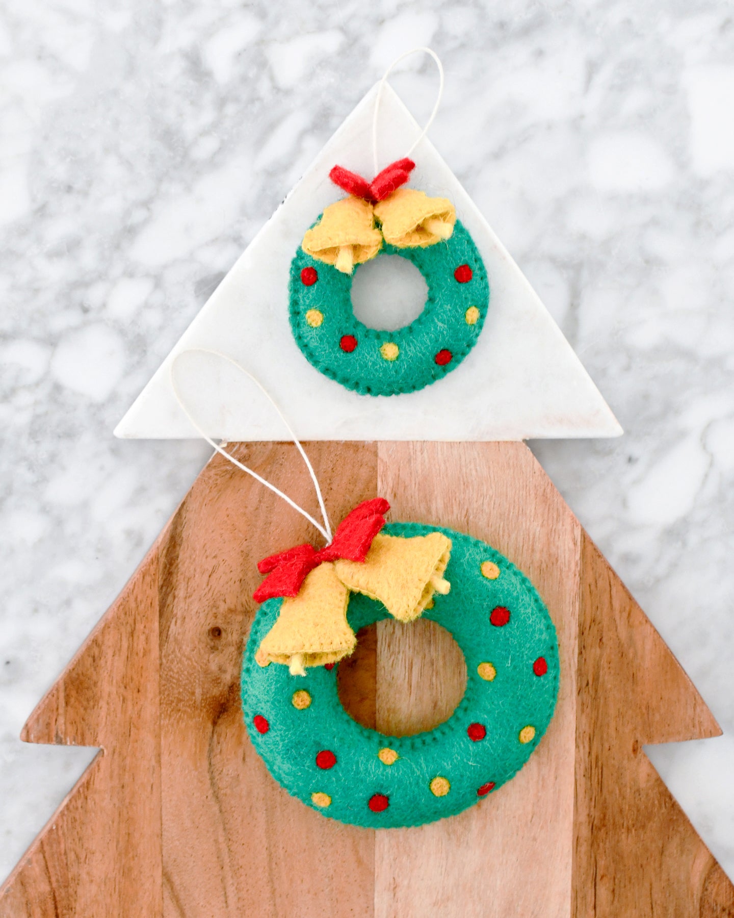 Christmas Ornament - Felt Wreath with Bells
