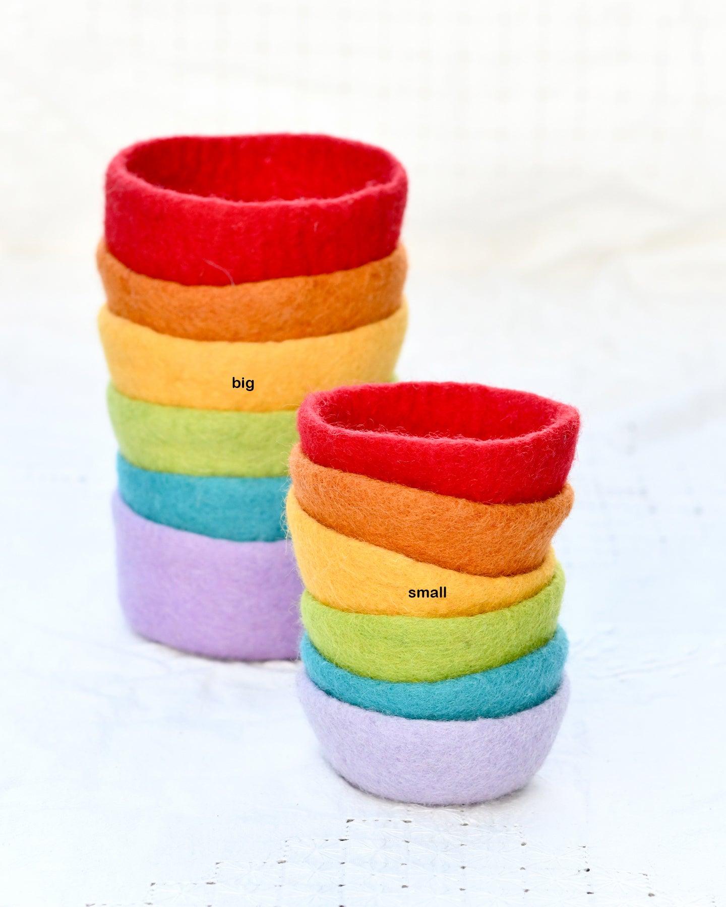 Felt Small Colourful Bowls - Set of 6 - Tara Treasures