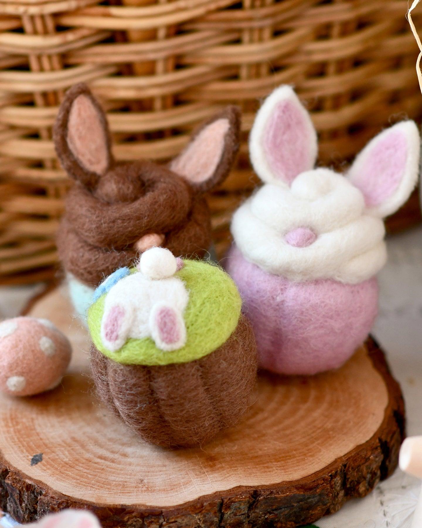 Felt Easter Bunny Cupcakes - Set of 3