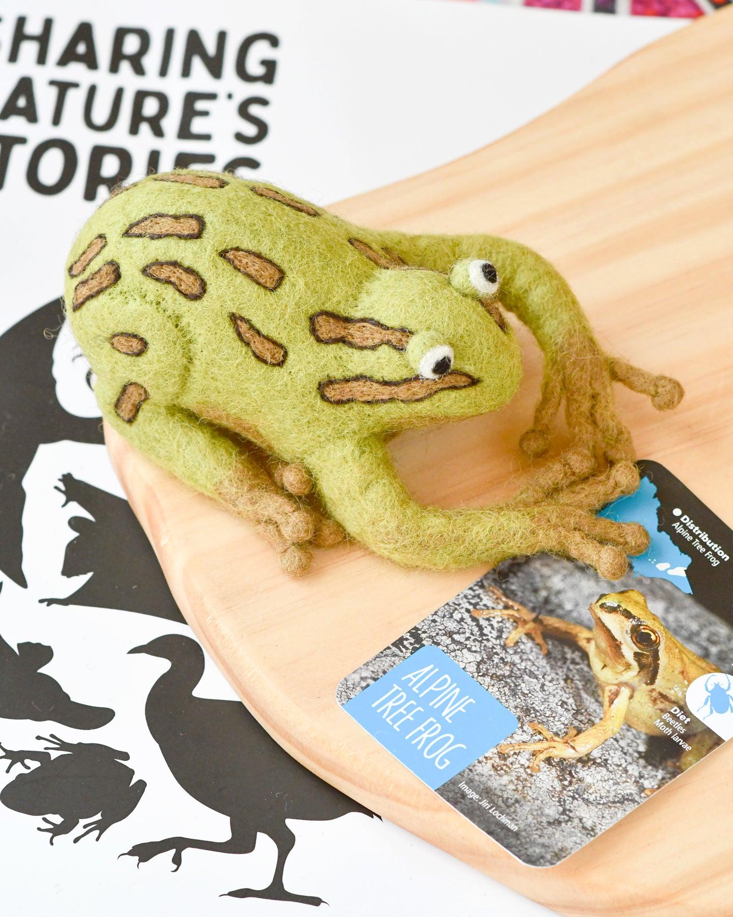 Felt Australian Toy - Alpine Tree Frog - Parks Victoria Nature Mascots - Tara Treasures