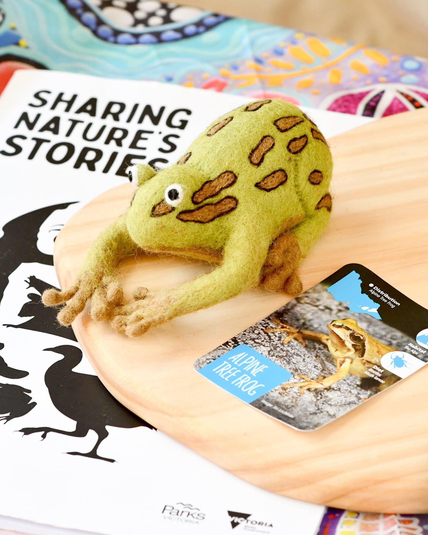 Felt Australian Toy - Alpine Tree Frog - Parks Victoria Nature Mascots - Tara Treasures