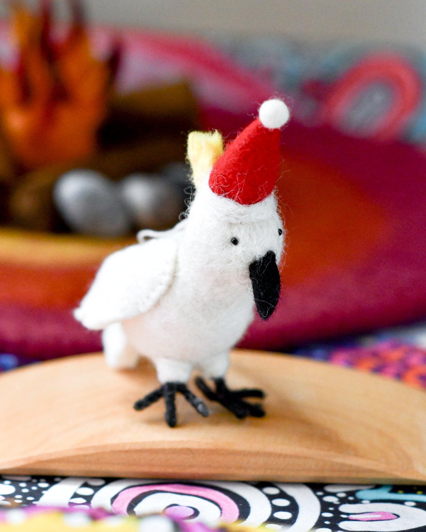 Felt Australian Cockatoo Christmas Ornament - Tara Treasures