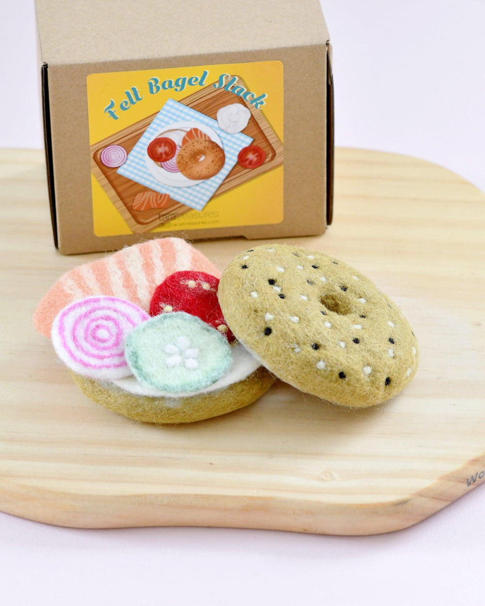Felt Bagel Stack Play Food Set | Tara Treasures | Tara Treasures