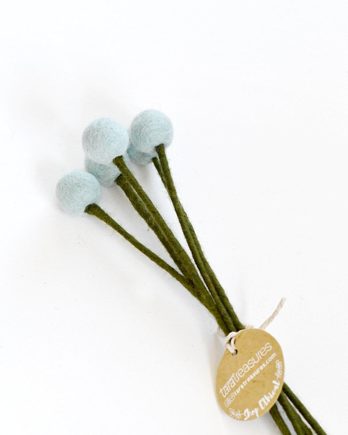 Felt Light Blue Billy Buttons - Set of 5 Stems – Tara Treasures