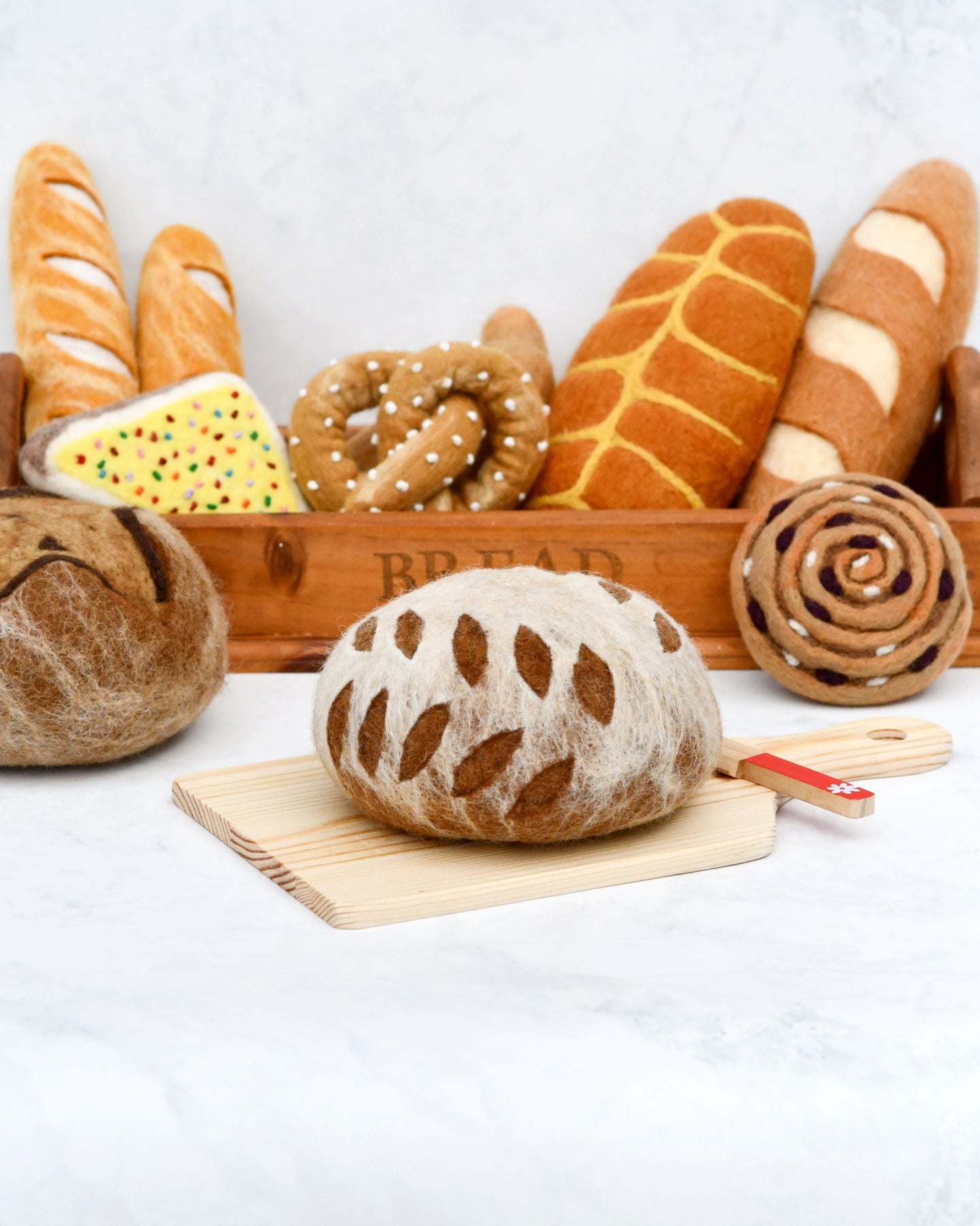 Felt Sourdough Bread with Leaf Cut