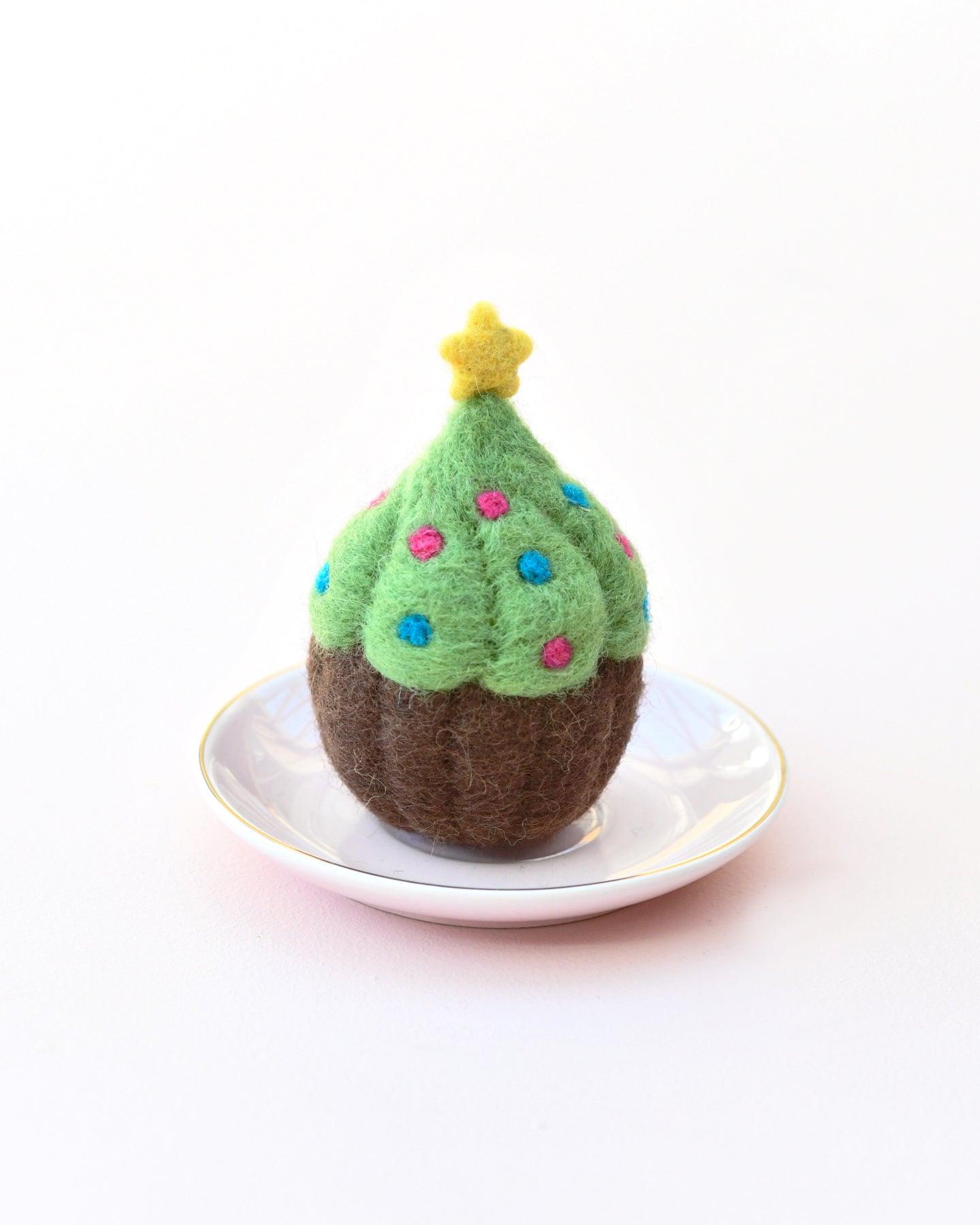 Felt Cupcake - Christmas Tree - Tara Treasures