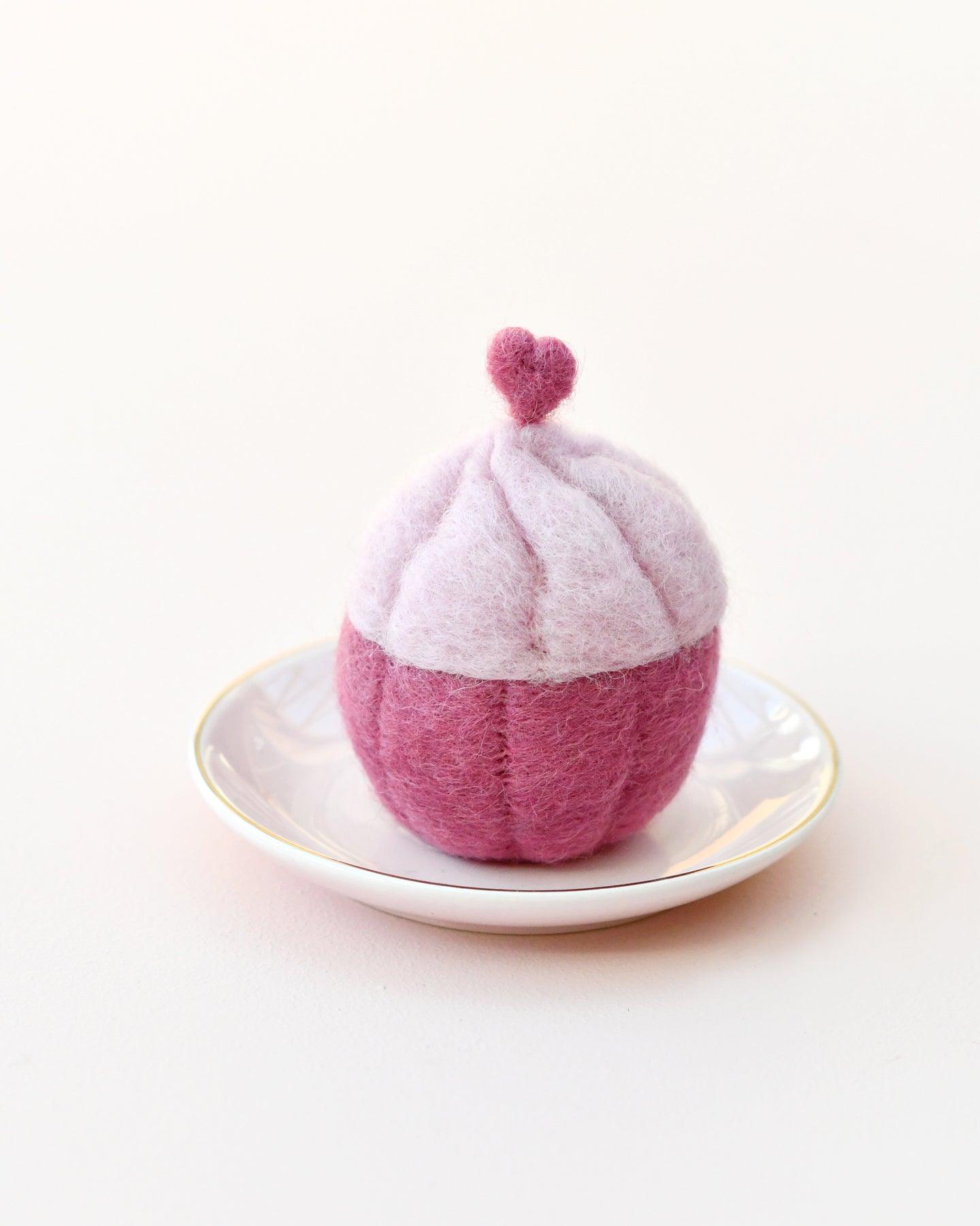 Felt Cupcake - Pink Heart