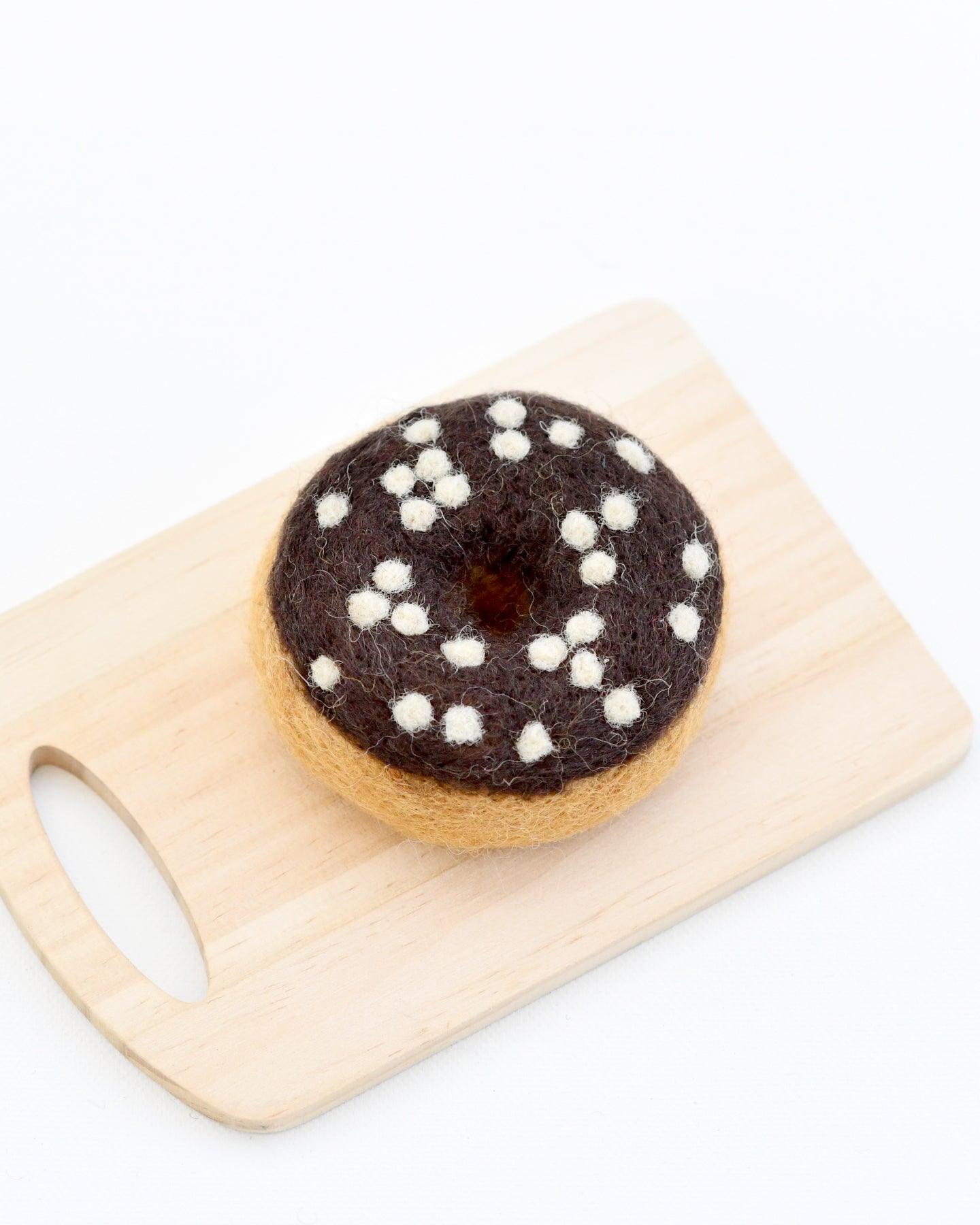 Felt Doughnut (Donut) with Chocolate Frosting and Nuts