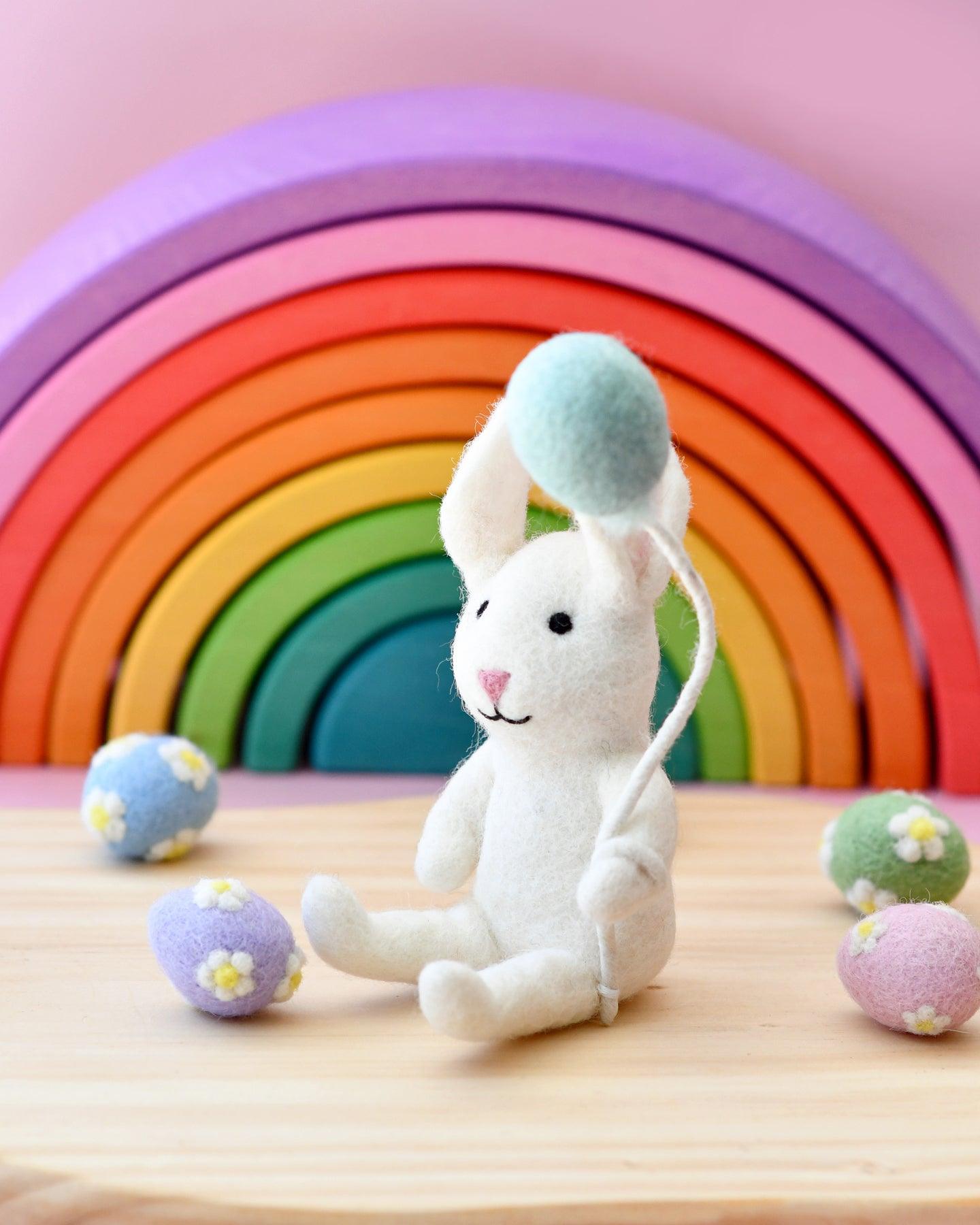 Felt Rabbit with Balloon Toy - Tara Treasures
