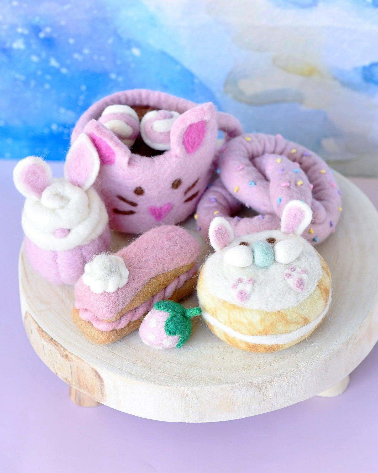 Grazing Box of Easter Felt Play Food (Pink Mug) - Tara Treasures
