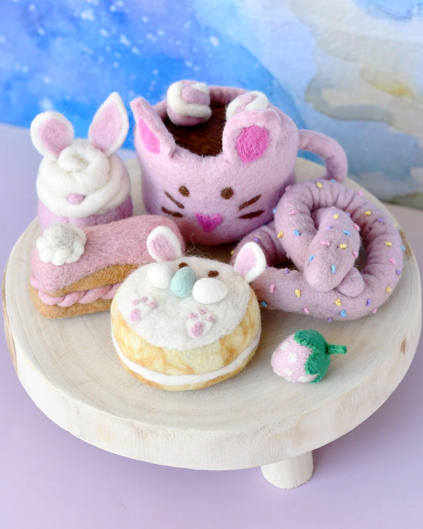 Grazing Box of Easter Felt Play Food (Pink Mug) - Tara Treasures