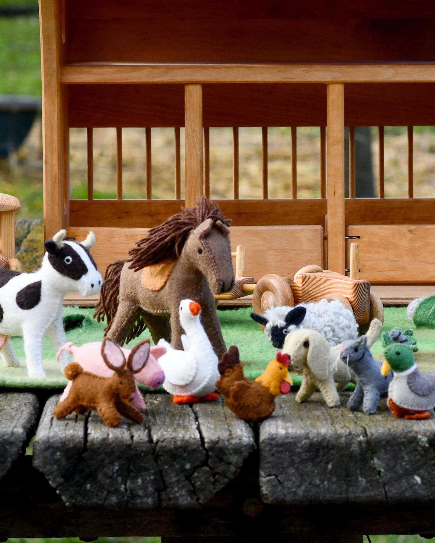 Felt Farm Animals Toys Set - Set of 10 Toys