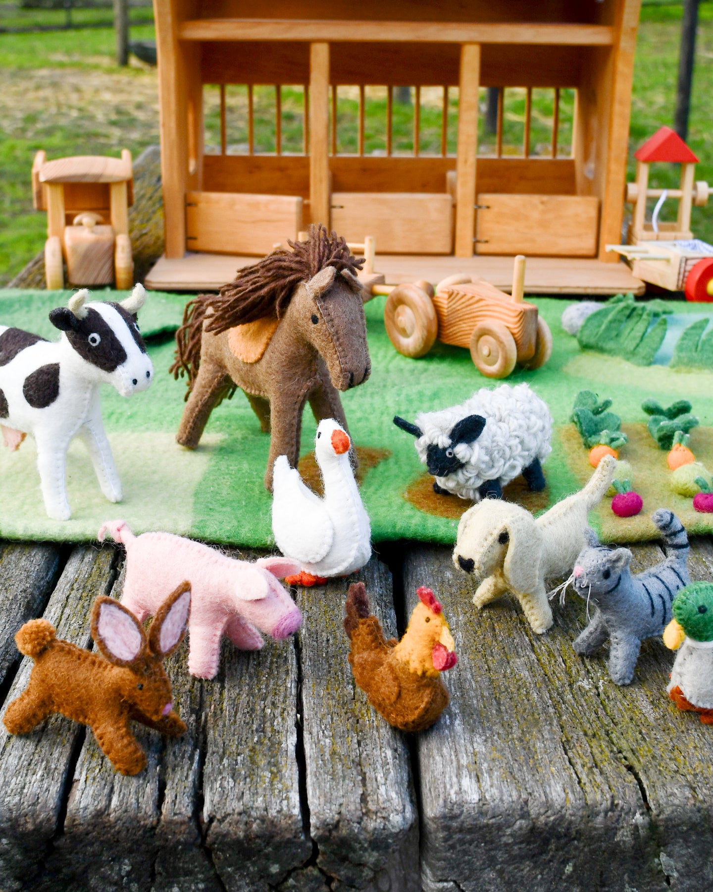 Felt Farm Animals Toys Set - Set of 10 Toys