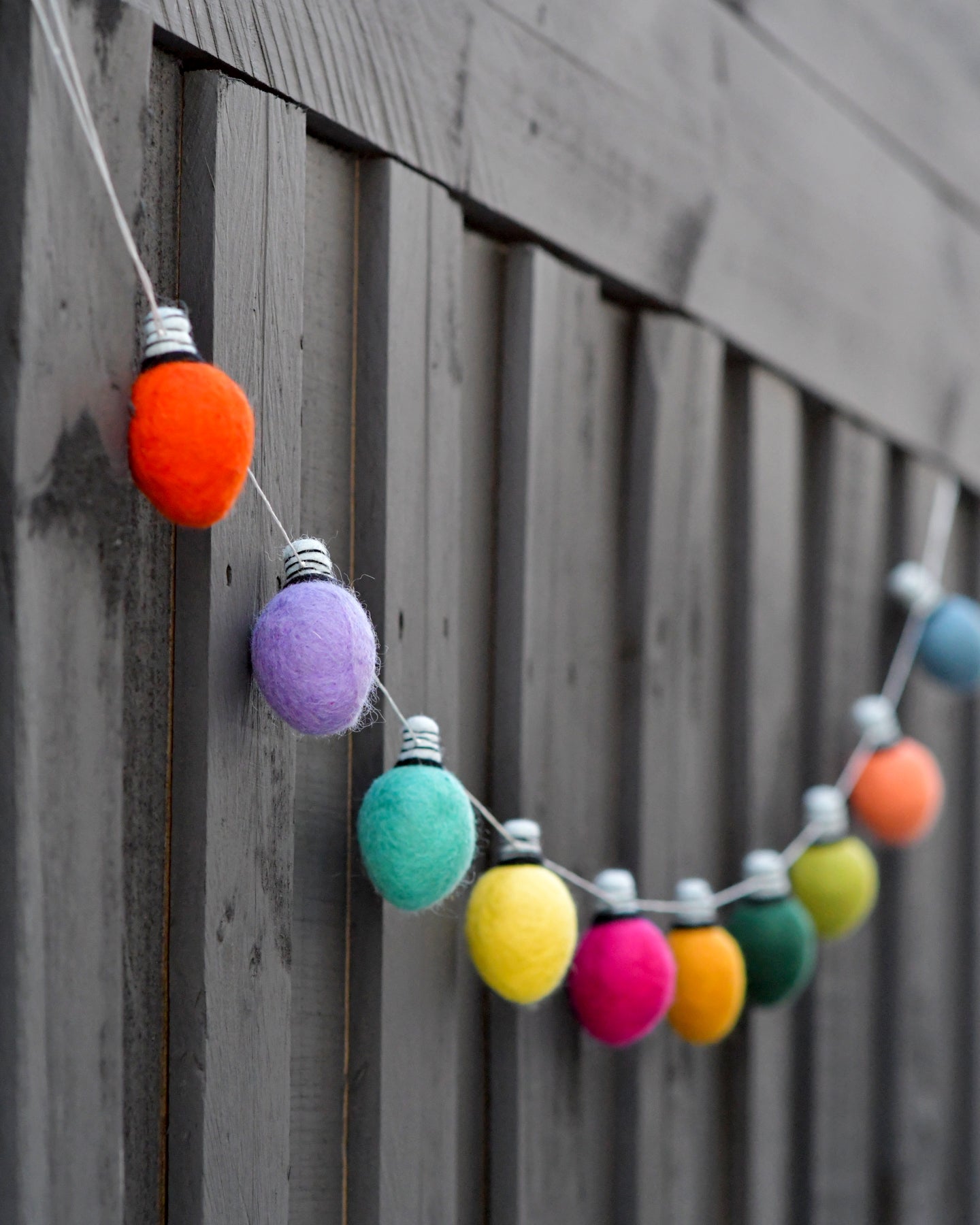 Felt Festive Festoon Fairy Light Bulbs Garland | Tara Тreasures