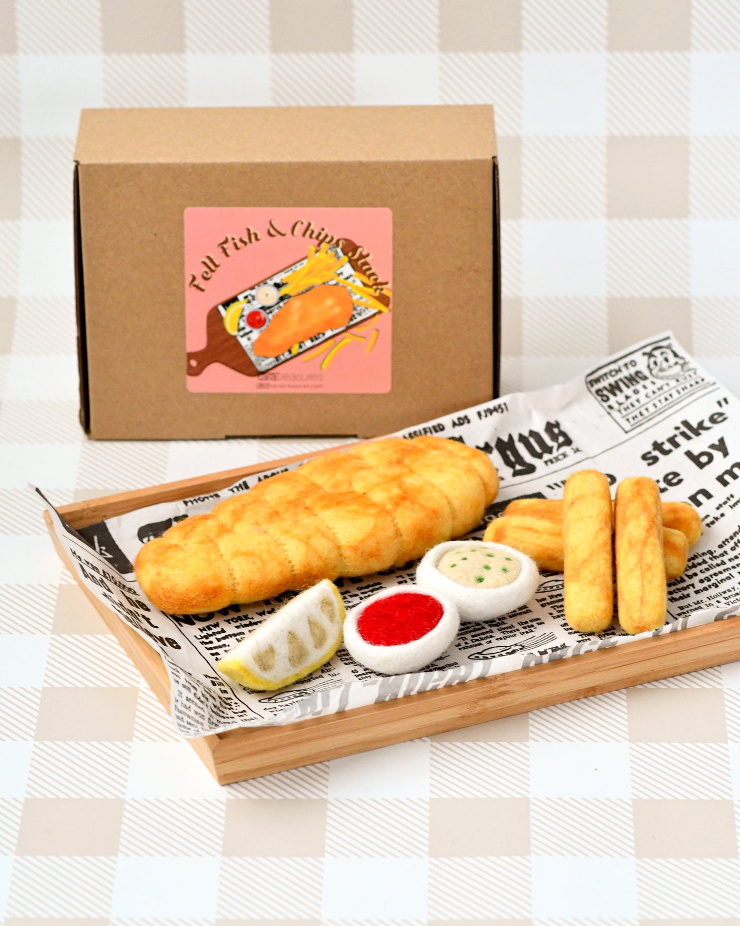 Felt Fish and Chips Stack