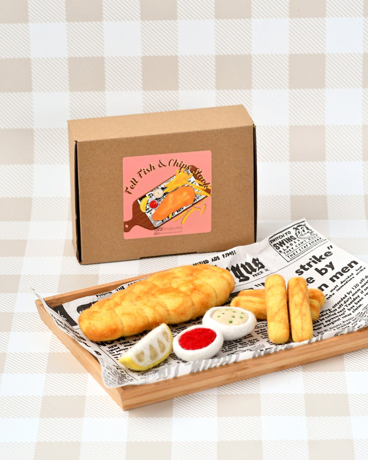 Felt Fish and Chips Stack | Tara Treasures