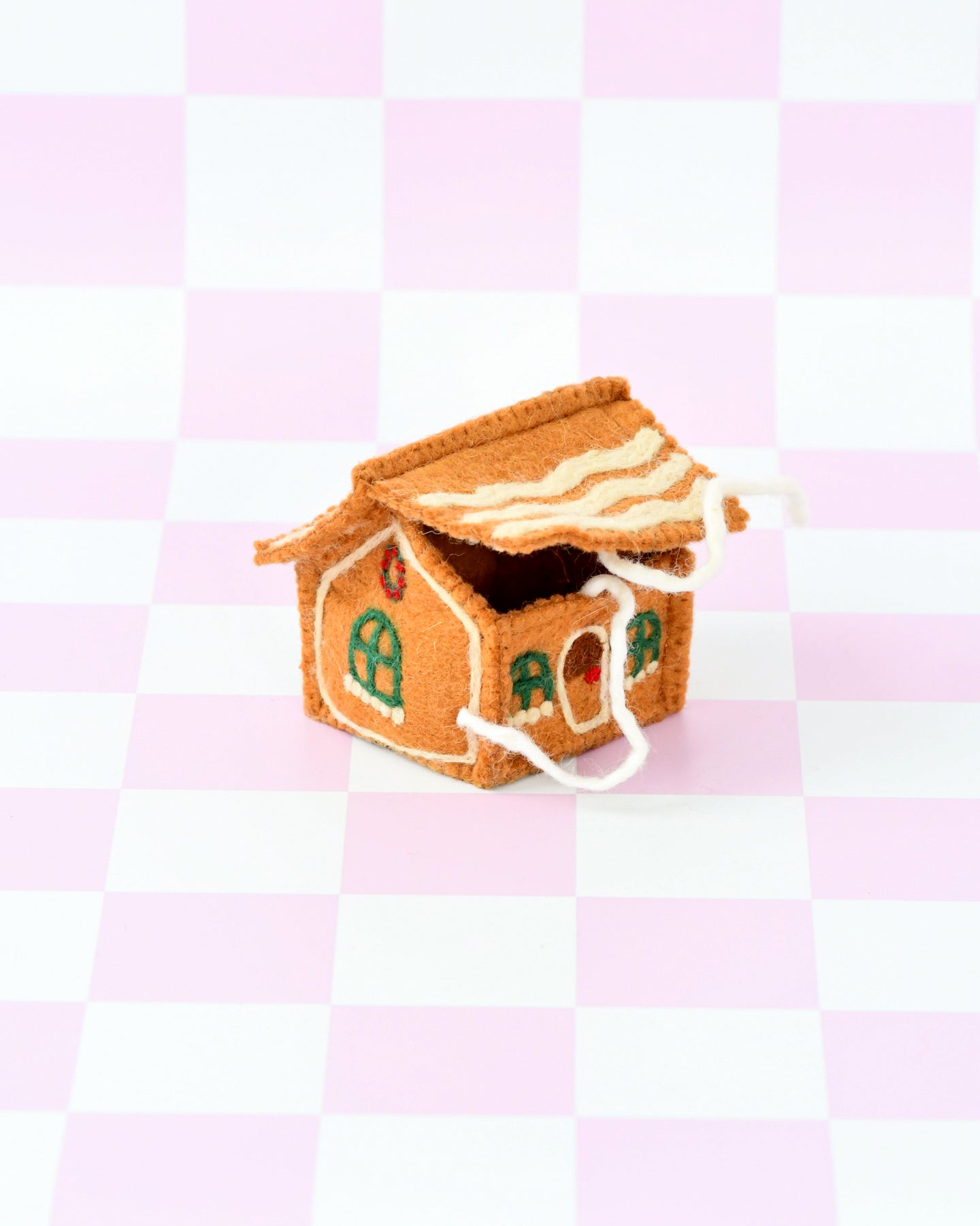 Felt Gingerbread House - Green Windows