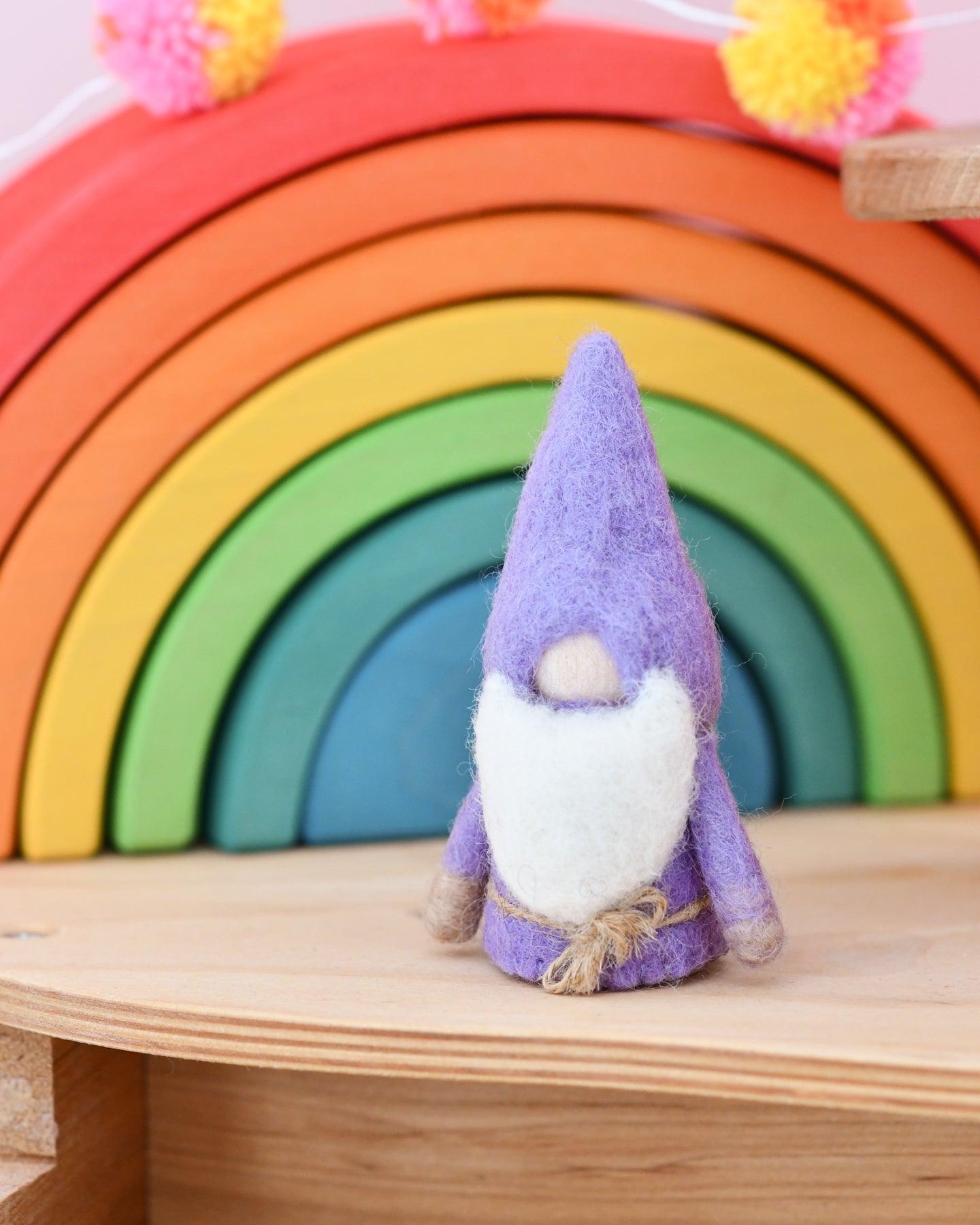 Pastel Purple Felt Gnome Peg Doll - Tara Treasures