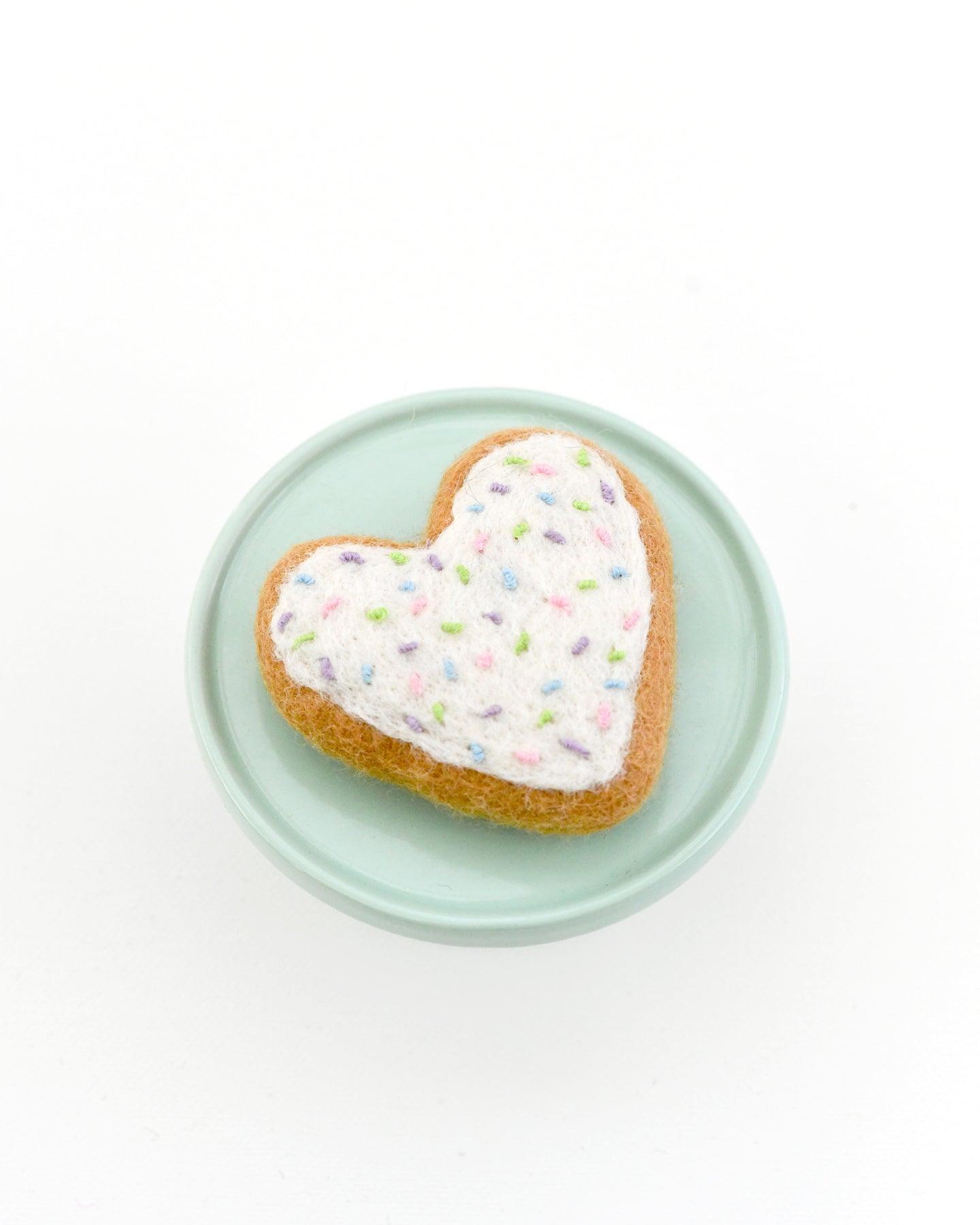 Felt Heart Icing Cookie with Sprinkles - Tara Treasures