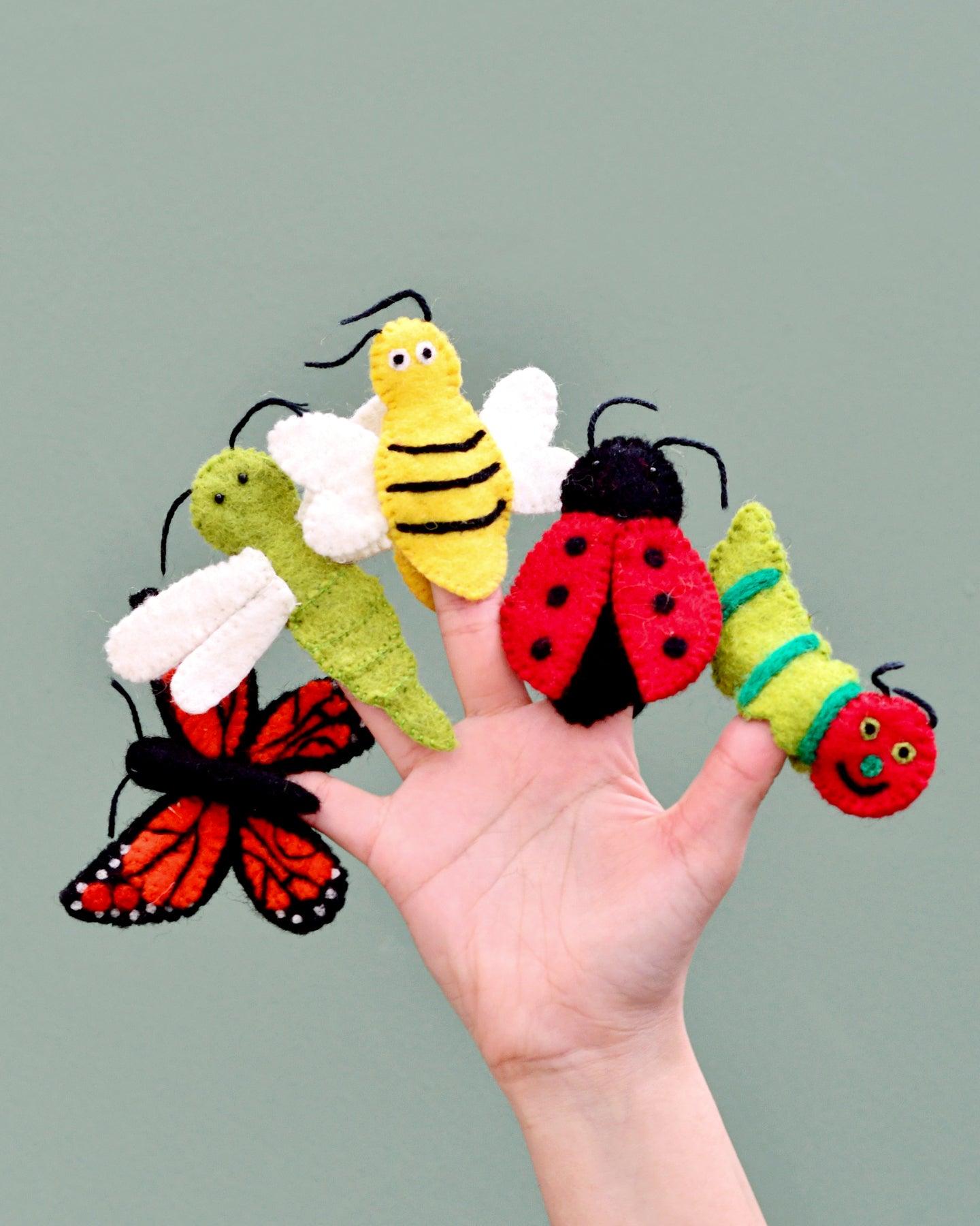 Insects and Bugs - Finger Puppet Set - Tara Treasures
