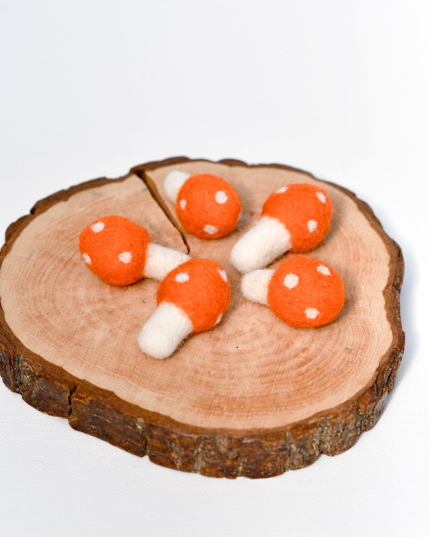 Felt Orange Mushrooms - Tara Treasures