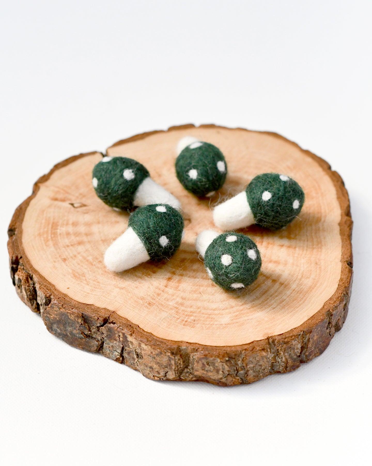 Felt Green Mushrooms - Tara Treasures