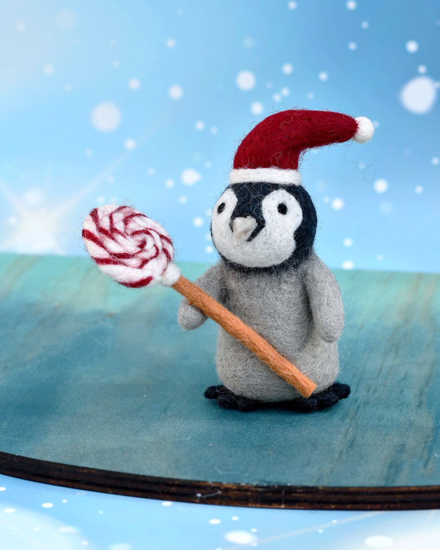 Felt Penguin with Lollipop Toy