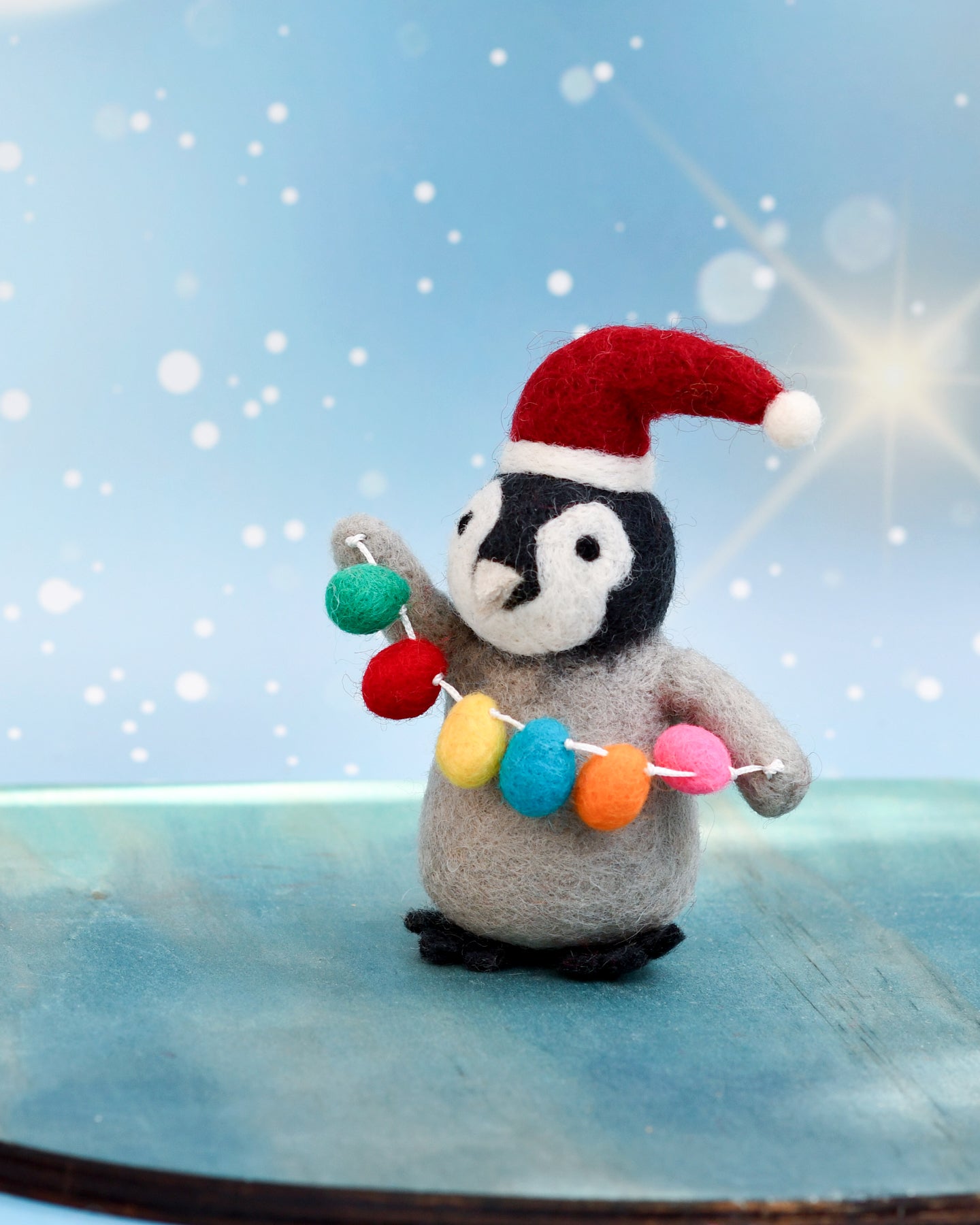 Felt Penguin with Festoon Light Bulbs Toy