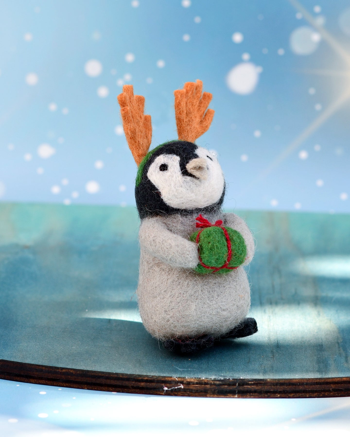 Felt Penguin with Present Toy