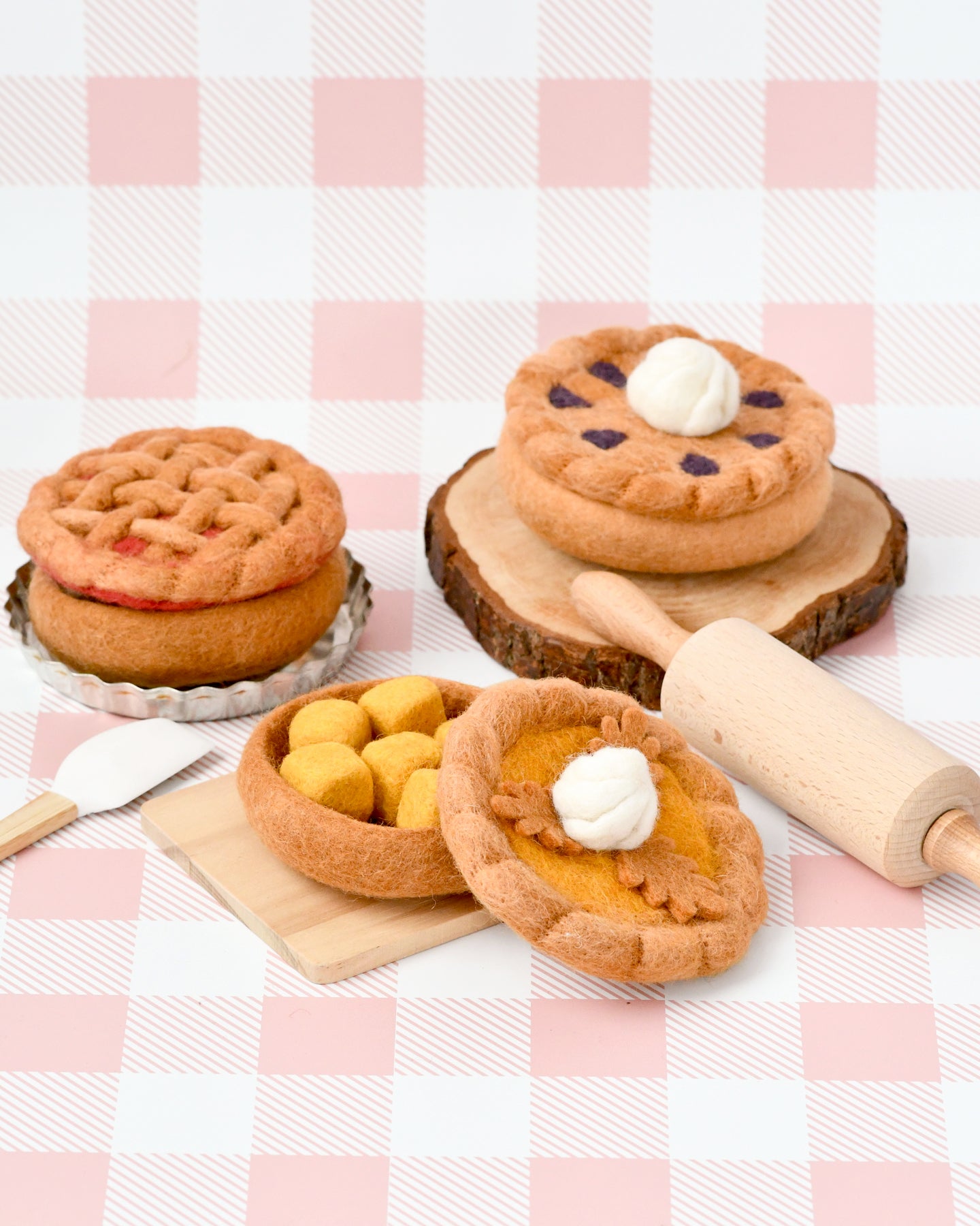 Felt Pumpkin Pie Play Food Set