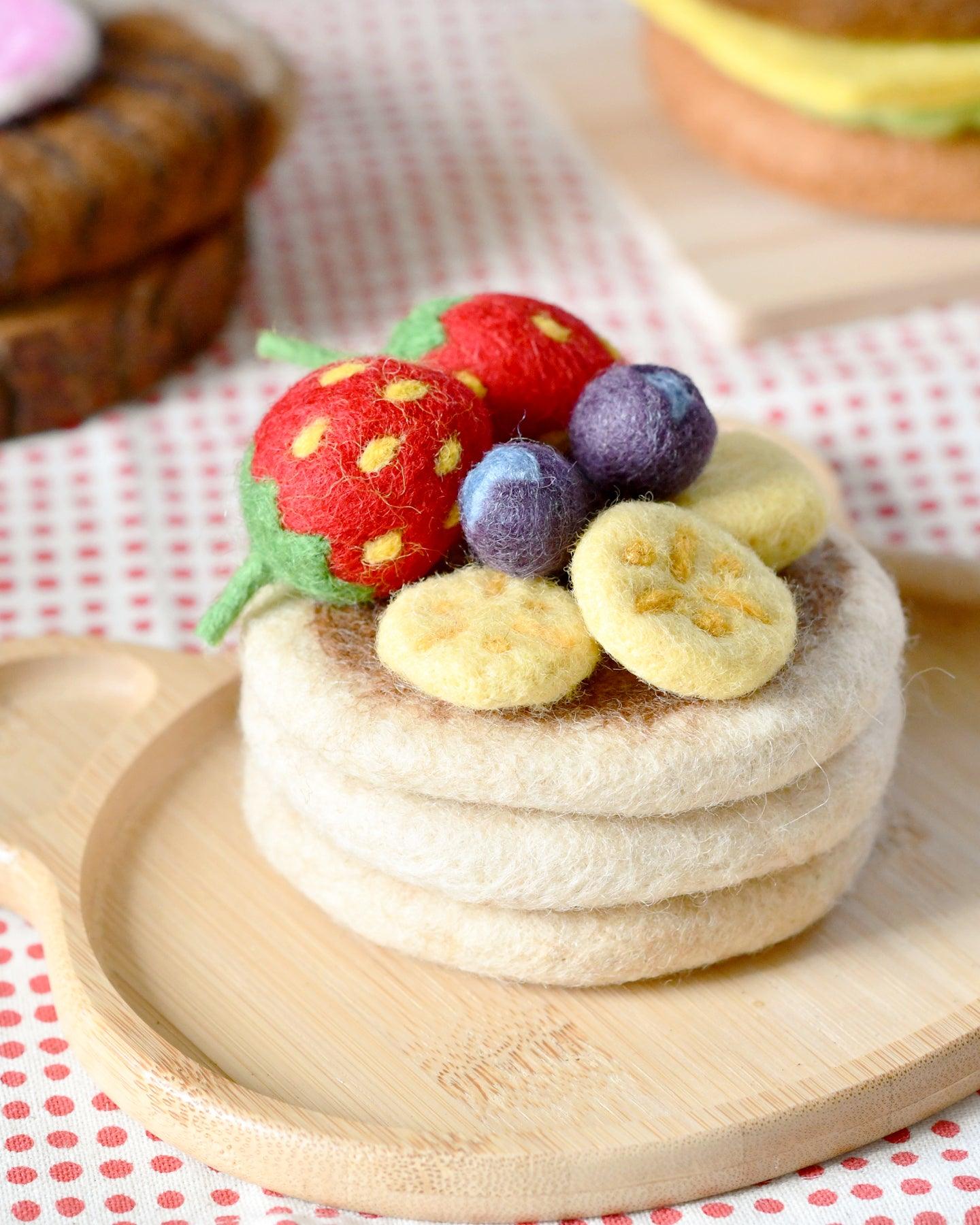 Felt Pancake Stack Play Food Set - Tara Treasures