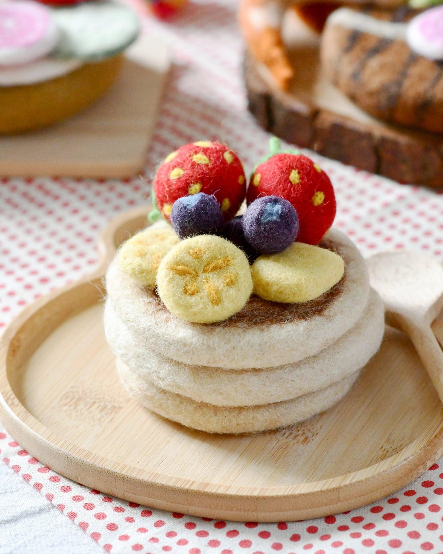 Felt Pancake Stack Play Food Set - Tara Treasures