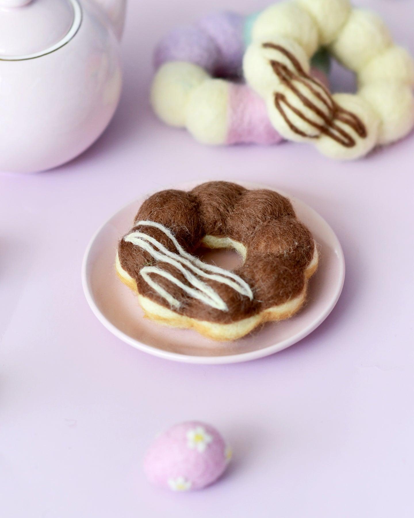 Felt Chocolate Pon De Ring Mochi Donut - Tara Treasures