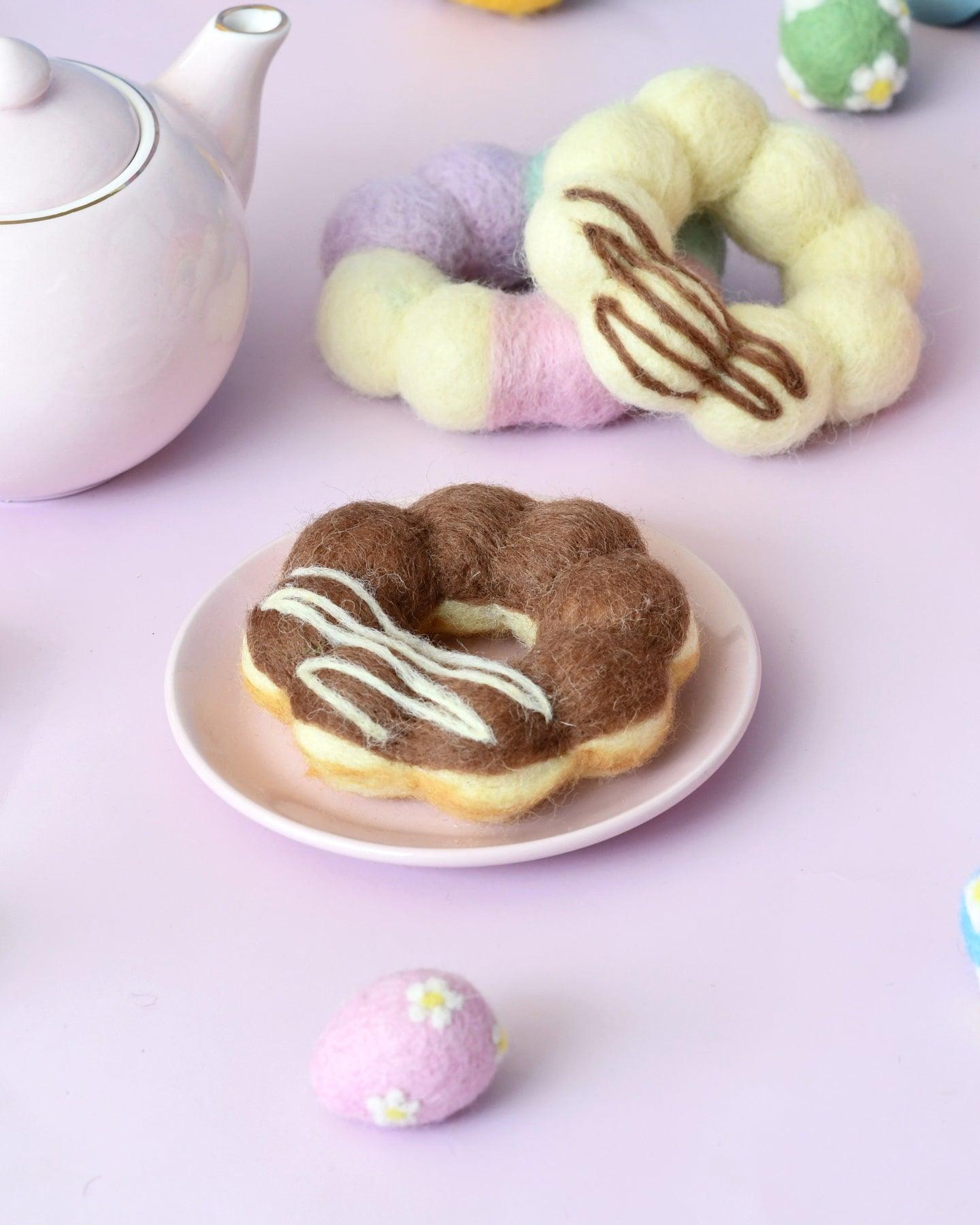 Felt Chocolate Pon De Ring Mochi Donut - Tara Treasures