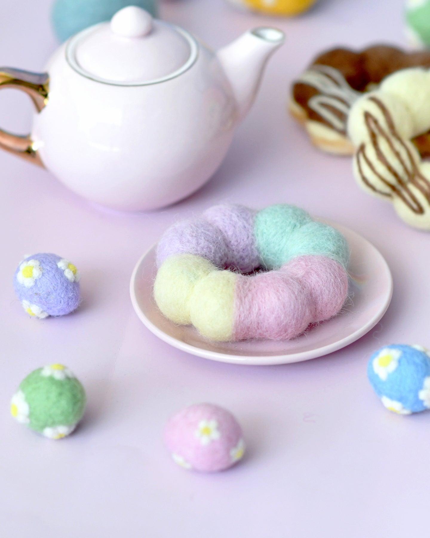 Felt Pastel Glaze Vanilla Pon De Ring Mochi Donut - Tara Treasures